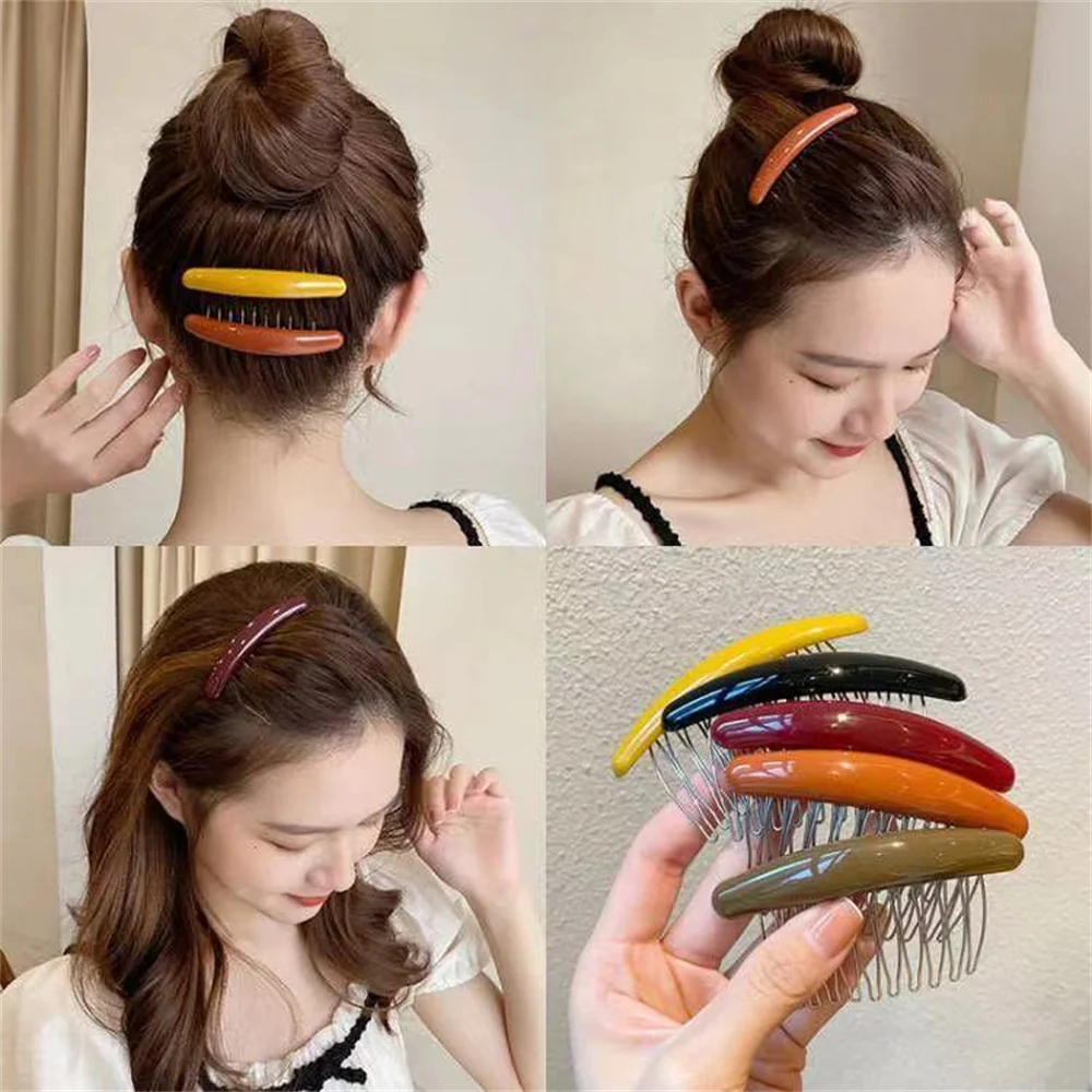 Solid Color Women Banana Comb  - Hair Care Korean Products ulasan dan harga